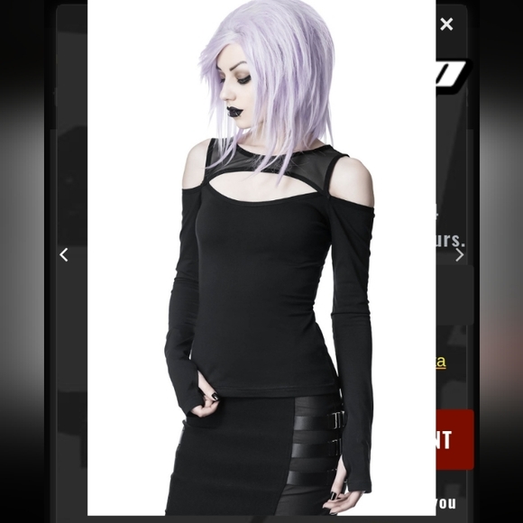 Killstar Tops - New Killstar Seraphin Long Sleeve Tee, Small